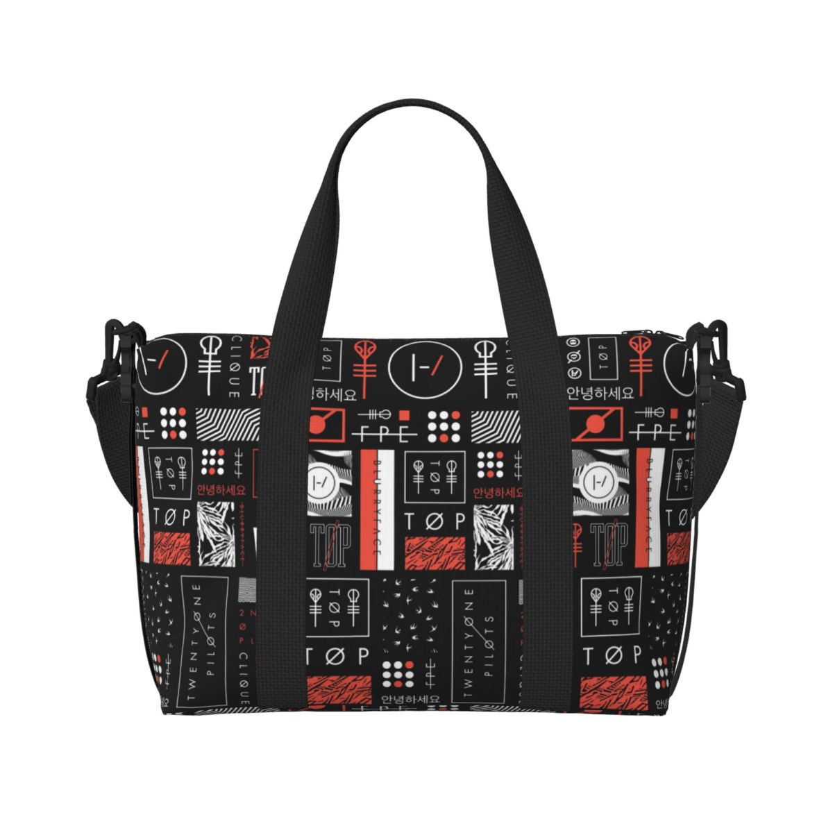 Sac fourre-tout personnalisé T-Twentys One P-Pilots Circle pour femmes, sacs de voyage de grande capacité pour plage et gymnastique: MULTI