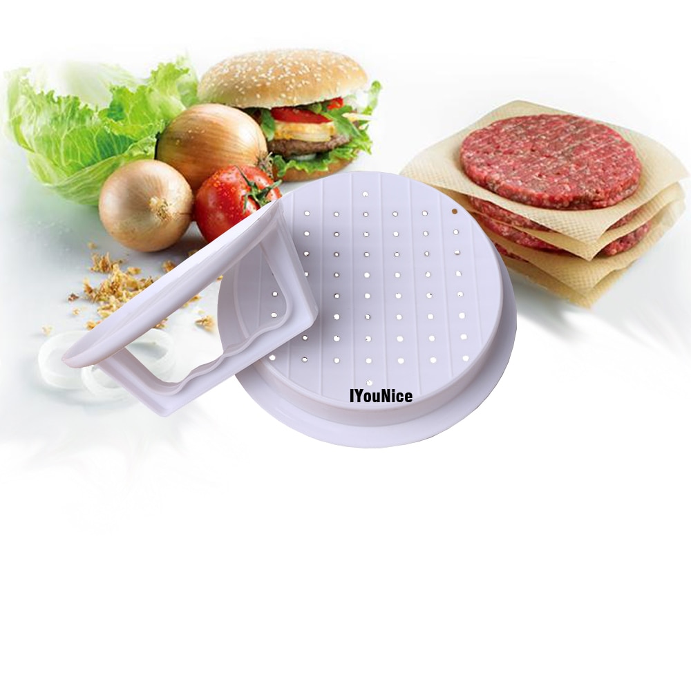 1 set rund form hamburgerpress livsmedelsklassad plast hamburgare kött nötkött hamburgare press biffmaskin formform köksredskap