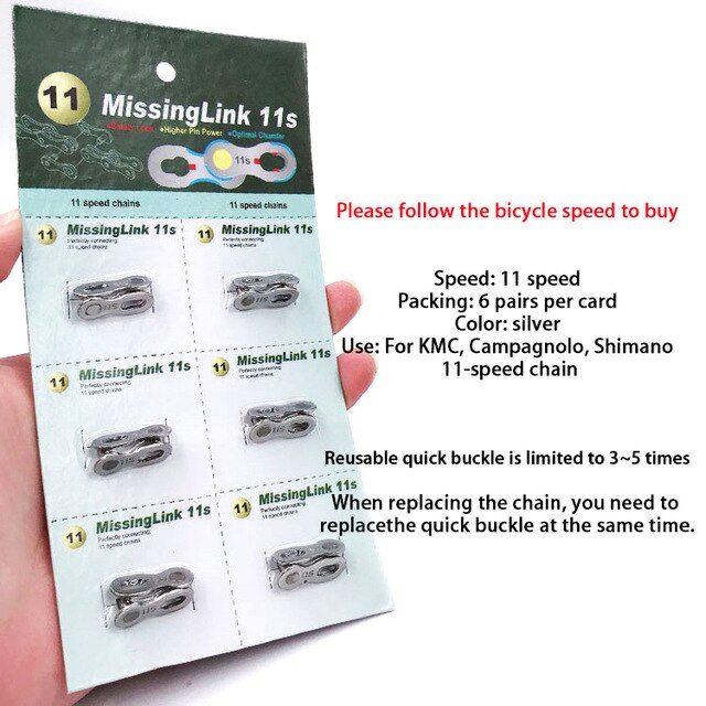 6/7/8/9/10/11 Speed Bicycle Chain Magic Buckle Connector Lock Quick Link MTB Road Bike cycling accessories: 11s Sliver 6 pairs