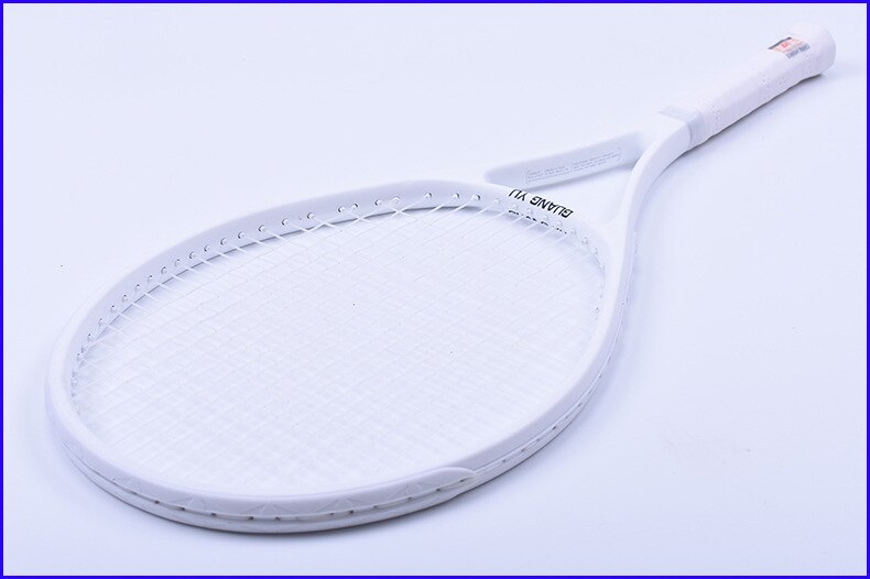 Amatør mellomliggende tennisracket kompleks karbonnett tennisracket treningsnivå tennisracket racket bag støtdempere: Hvit