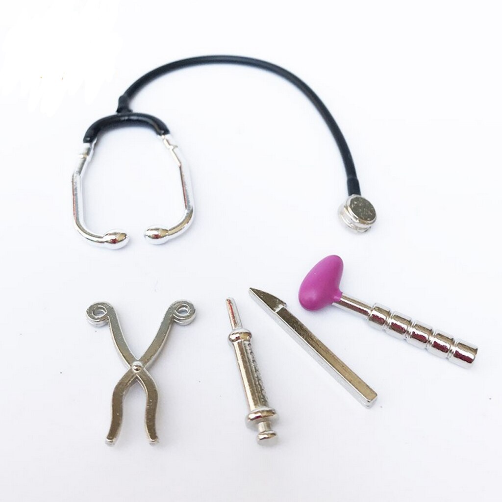 1/12 Dollhouse Miniature 5 Pieces Alloy Set Equipment Decoration