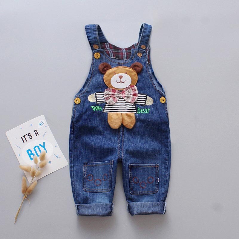 Ienens bebê menina menino solto calças jeans macacão da criança infantil meninos denim dungarees criança crianças menina calças compridas bottoms 1-3y: 3T