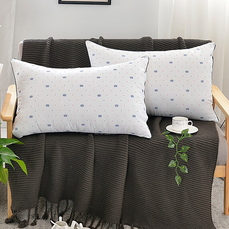 Oreiller en tissu de plumes doux imprimé, oreiller de sommeil Super extensible pour le cou, fournitures standard d'hôtel et de maison