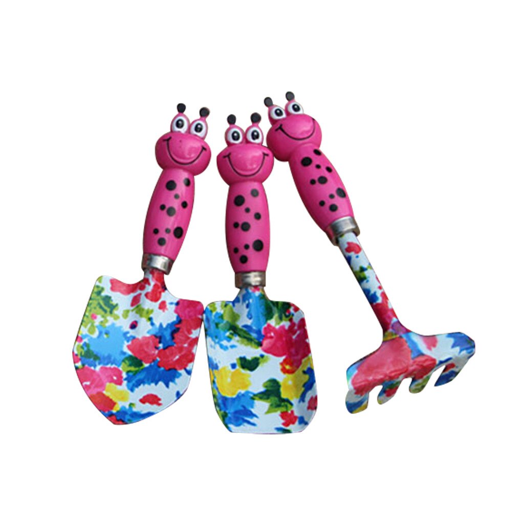 Jouet magique pour enfants, petite pelle, râteau, outil de plage amusant, poignée en plastique, jeu de jardinage en métal: Multicolore