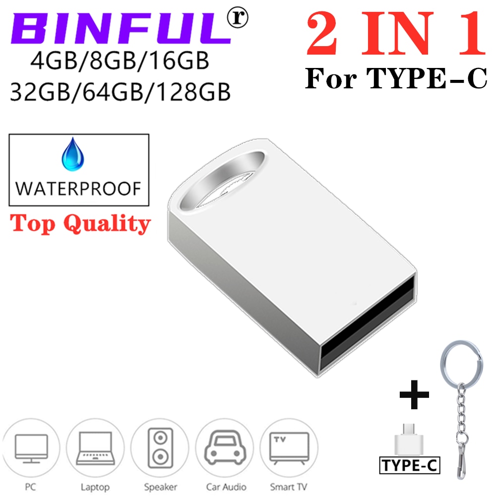 BINFUL Heat-resistant waterproof Super mini pendrive 4G 8G 16G 32G 64GB 128G usb flash drive mini pen drive memory stick storage