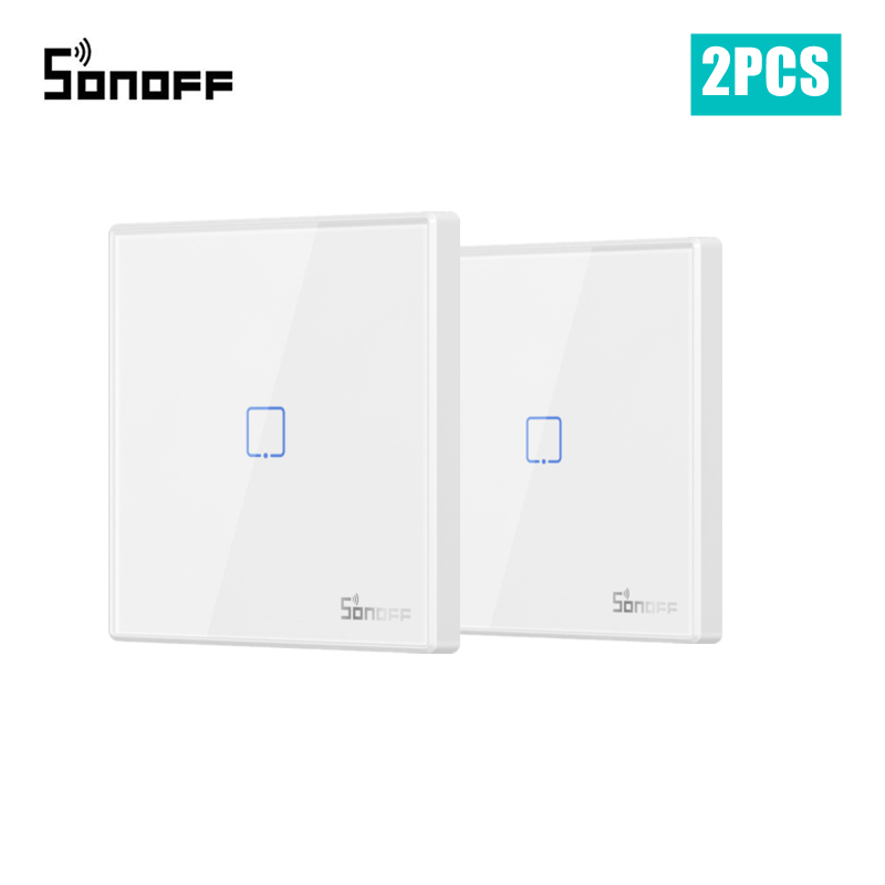 SONOFF-Panel de pared tipo 86 para interruptor de pared, Control remoto inalámbrico RF de 2 vías, de 1-3 bandas, pegajoso, 433MHz, para 4CHPROR3 slamphr2 TX: 1gang 2PCS