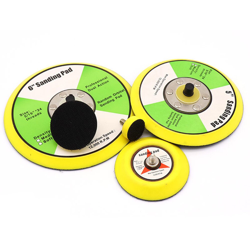 1'' - 6'' Sanding Disc Backing Pads Hook and Loop M6 5/16 Thread for Air Sander