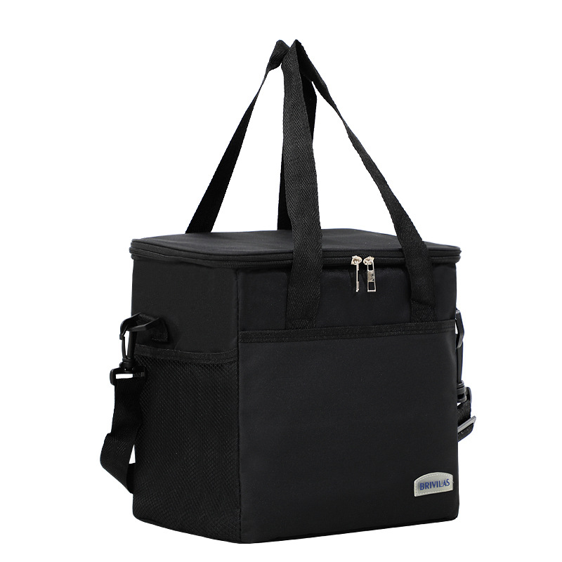 Thermal Cooler Ice Bags Work Lunch Box Bag Food Carrier Portable Travel Picnic Insulated Handbags for Women Men Shoulder Bag: Brown