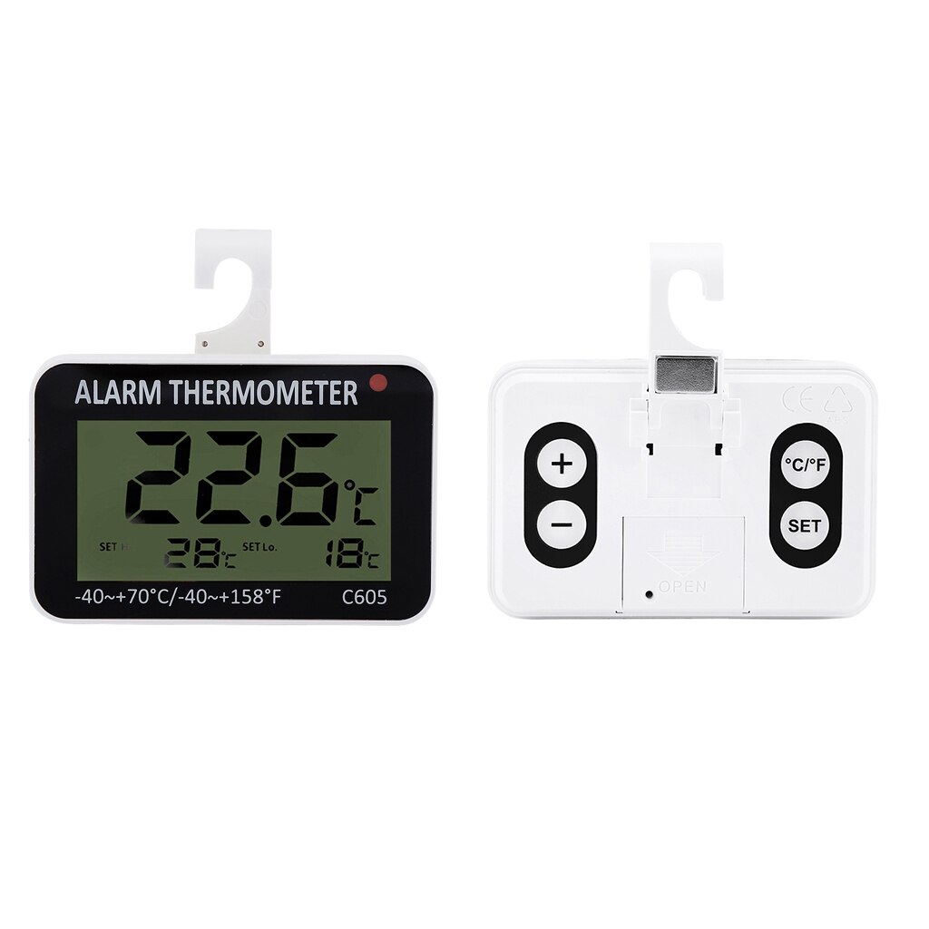 Fixado na parede digital display lcd termômetro geladeira medidor de alarme temperatura