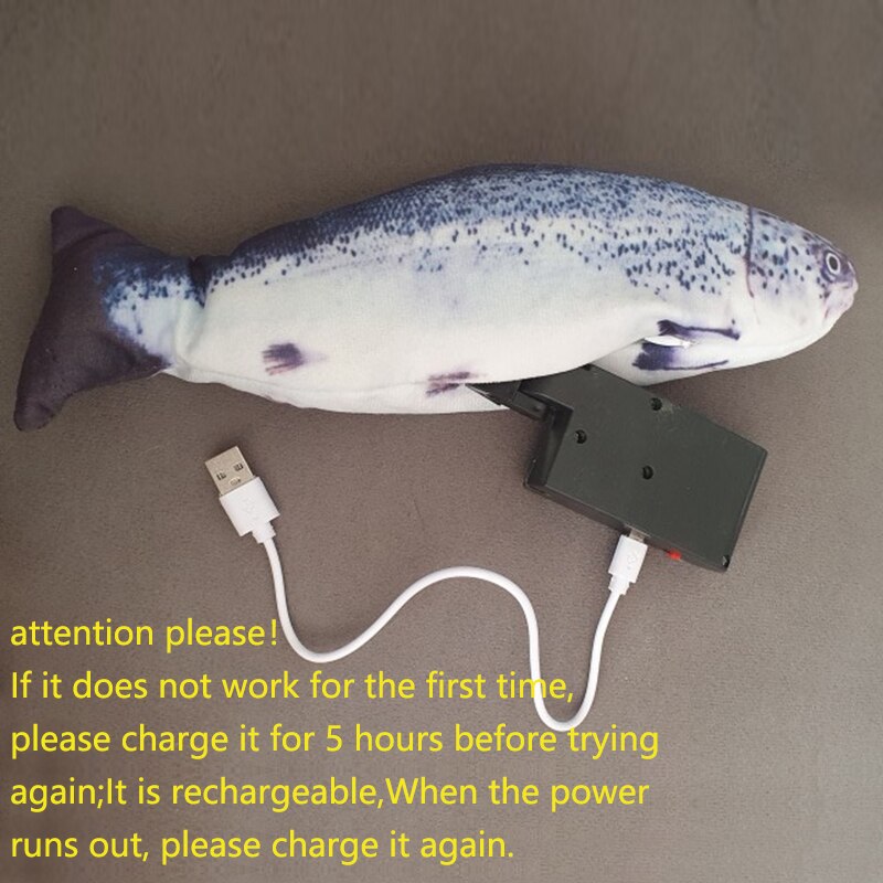 Juguete eléctrico para gatos, pez 3D con carga USB, simulación de peces móviles, juguetes para mascotas, suministros de juguete flexible