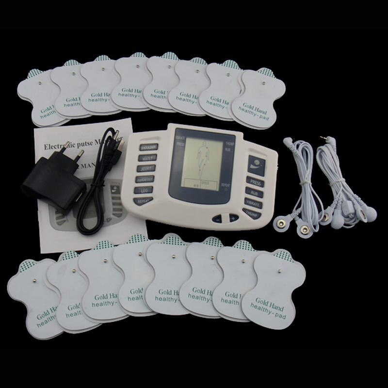Russian Version Health Care Full Body Neck Massager Back Foot Muscle Pain Relief Therapy Slimming Massage Relaxing Tens 16 P: English Version