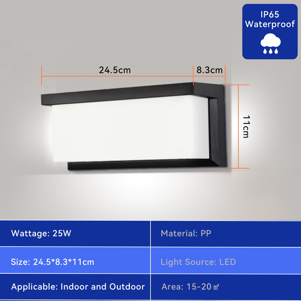 LED applique murale extérieure IP65 étanche porche lumière 25W économie d'énergie lumière intérieure pour jardin couloir balcon décor applique murale: Blanc froid / 6w