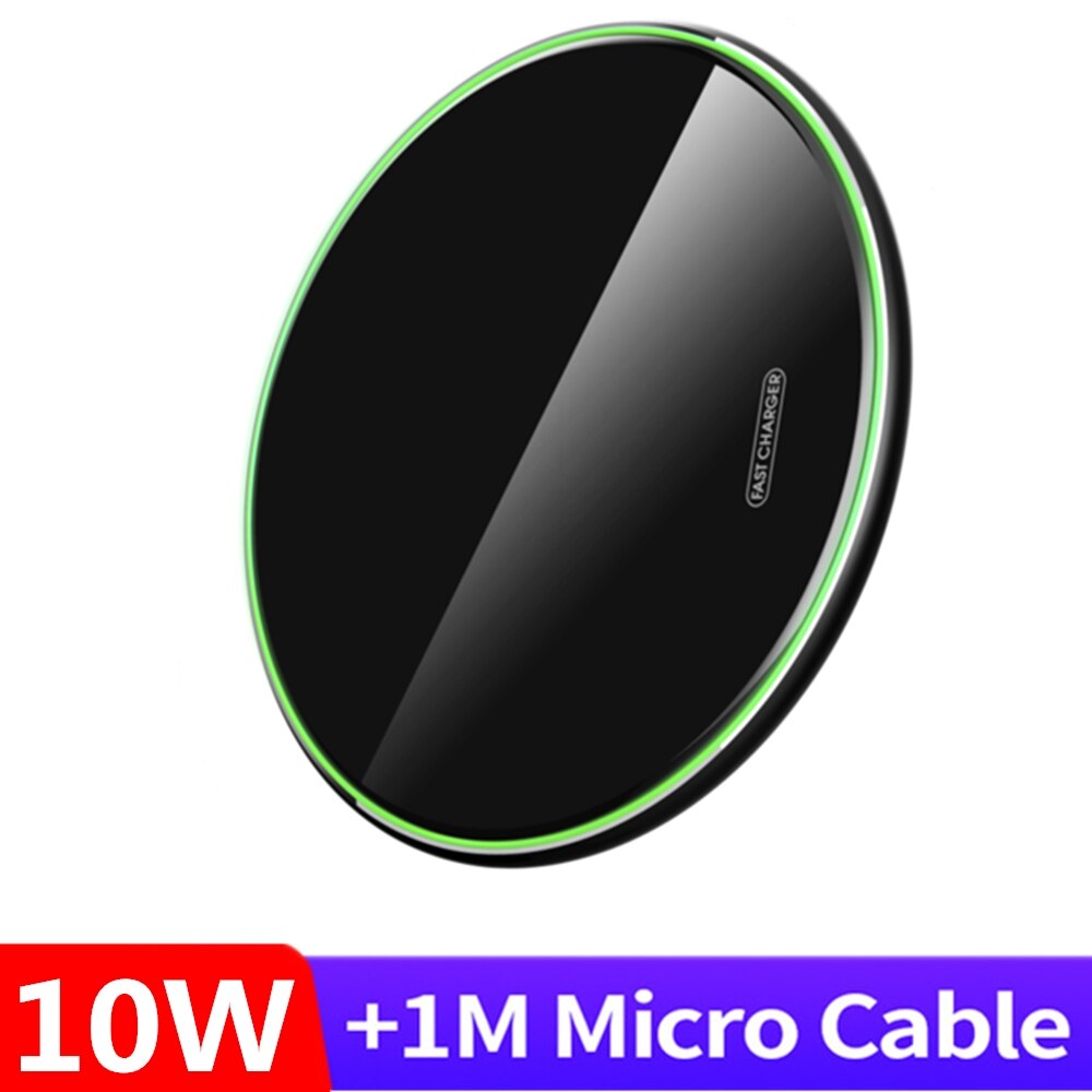 Qi draadloze oplader pad 15w snel opladen voor samsung  s20 s10 s9 note 20 10 iphone  se2 11 pro xs max  x 8 type c usb snel opladen: 10w zwarte