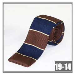Newest Striped Knitted Mens ties Polyester Knit necktie for men Party Business Brand Handmade Neck Tie: 19 14