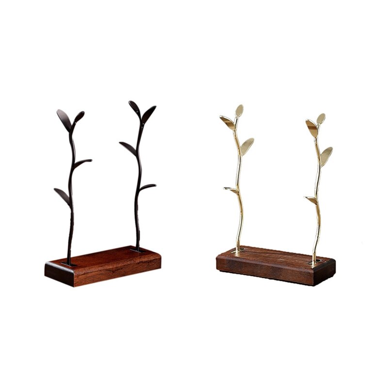 Soporte de madera con forma de árbol para taza de café, estante de drenaje de almacenamiento colgante para cocina, organizador de joyería, decoración