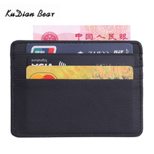 KUDIAN BEAR Leather Slim Men Credit Card Holder Brand Card Organizer Male Wallets Purses Tarjetero Hombre BIH062 PM49