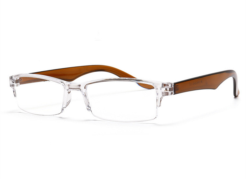 YOOSKE demi-cadre lunettes de lecture presbyte lunettes femmes hommes Prescription vue lointaine lunettes loupe avec tissu: +150 / Marron