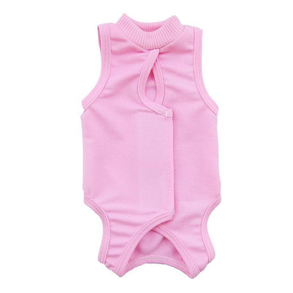 Vêtements de chirurgie de stérilisation pour chat, combinaison physiologique en coton respirant, vêtements de récupération pour chaton féminin: Rose / L