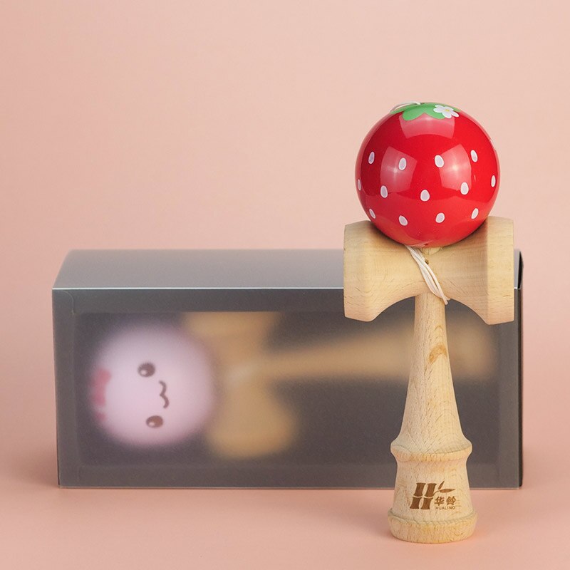 Giocattolo Kendama Tradizionale - Palla da Giocoleria in Legno per 8+ Anni - Gioco Sportivo: Rosso