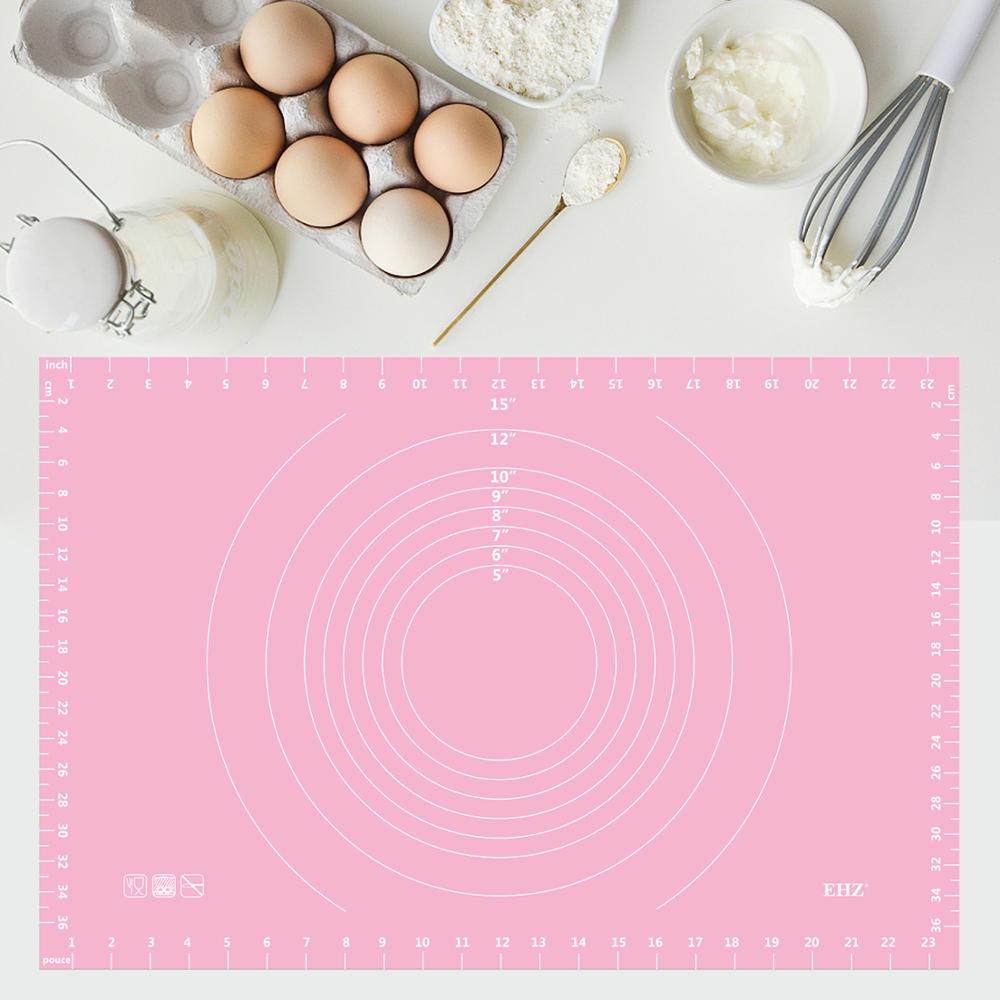 Ehz bakset grote siliconen bakmat extra dikke antiaanbaklaag bakmat voor gebak, zwijnenvlees, deegroller, bakmat