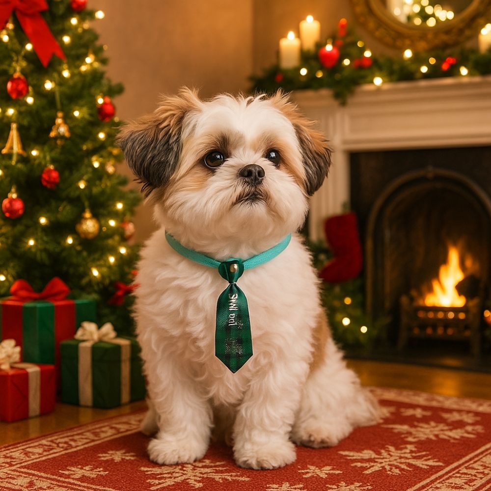 Abbigliamento per animali domestici Simpatico cravatta natalizia per cani Papillon decorativo regolabile per cani Costume Papillon per animali domestici Collare Celebrazione natalizia