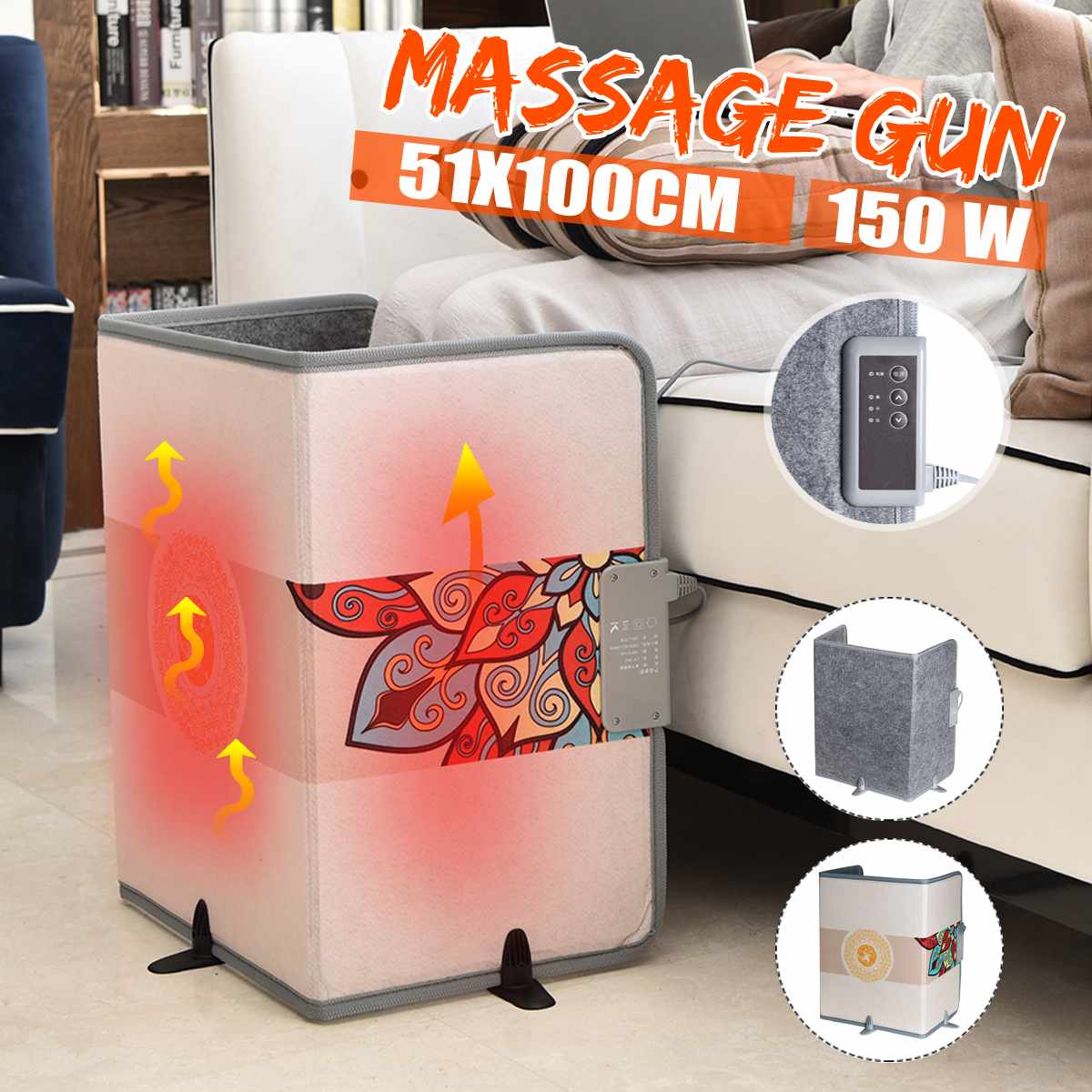 150W Desk Office Home Fold Electric Heater Mini Warm Leg Warmer Safety Heating Clothes Pad For Winter Cold