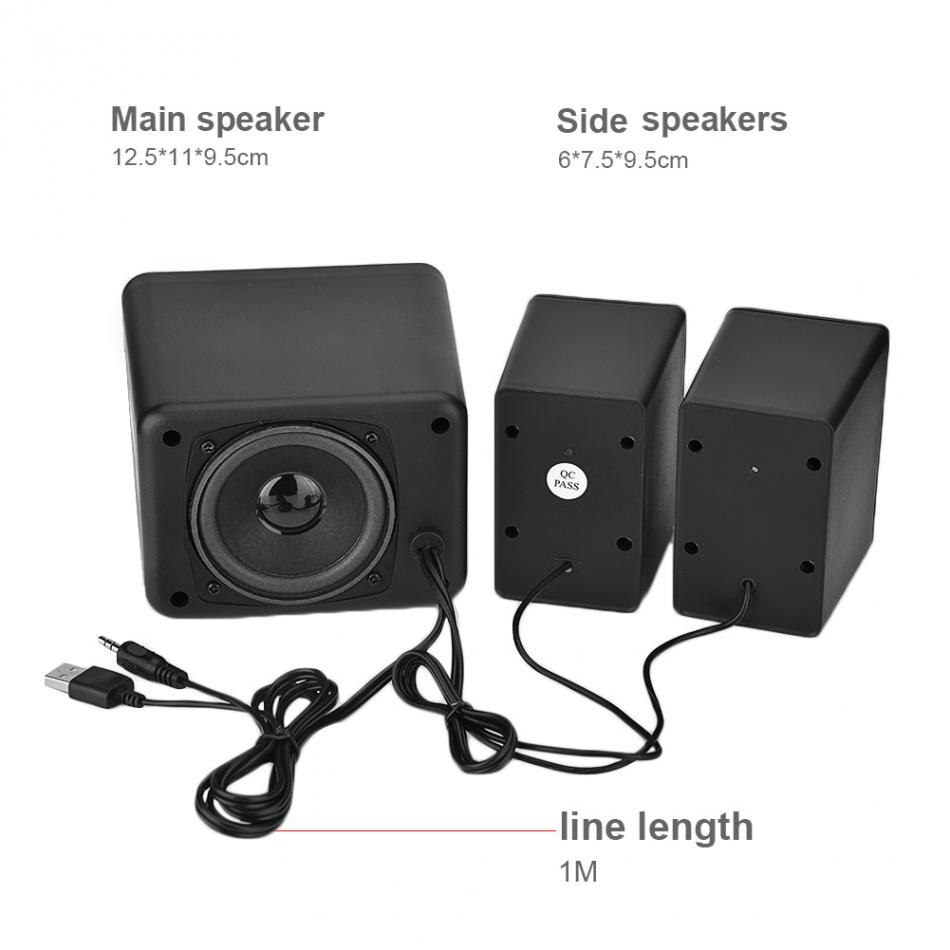 SADA D-205 Mini Speaker Subwoofer DJ Computer 3.5mm USB Bass Speaker Combination Music Player for cellphone PC Laptop