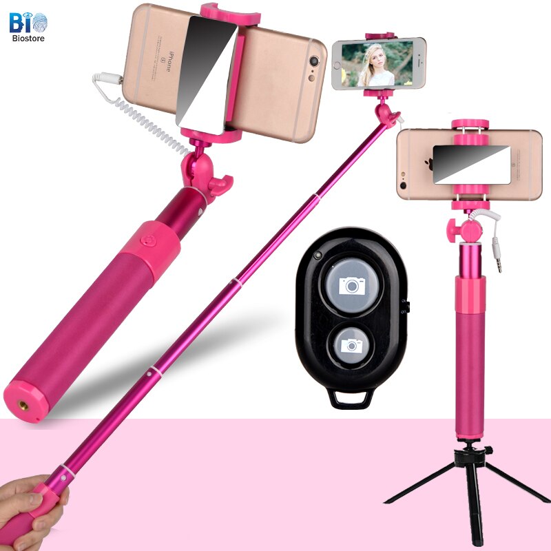 Aluminium flexibel selfie stickar foto tar trådlös bluetooth fjärrlucka för android mobiltelefon smart telefon för i-telefon