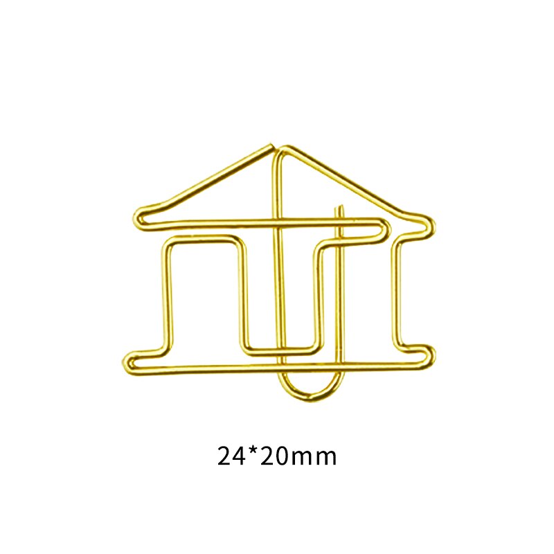gold House Paper Clip Shape House Pin Gold Office Supplies Folder Stationery Paper Clips Office Accessories Klips Paperclip