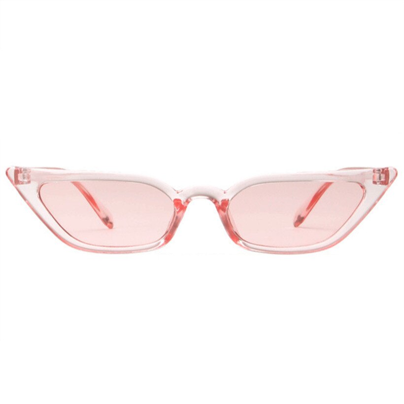Kvinder cat eye solbriller mærke vintage luksus øjne søde søde solbriller kvinde retro rød sort brille nuancer  uv400: Klar lyserød