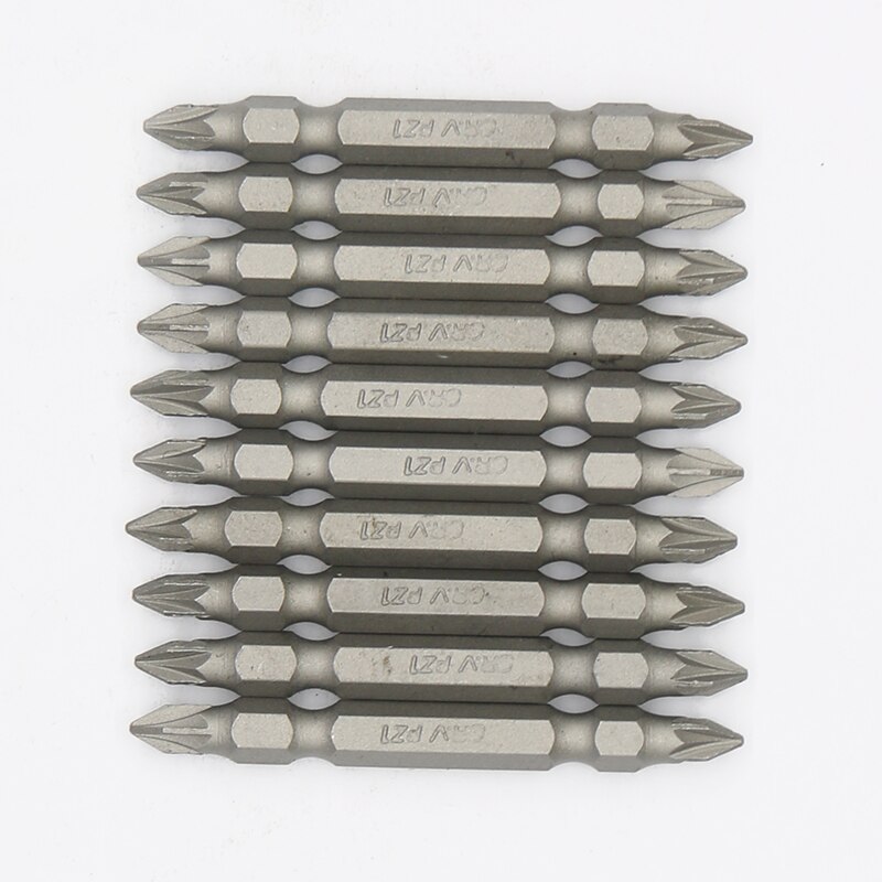 10PCS 1/4" Shank PZ0 PZ1 PZ2 PZ3 PH0 PH3 SL Screwdriver Bit Set 65MM Long Double End Philipps Pozi Slotted Screw Dirver Bits