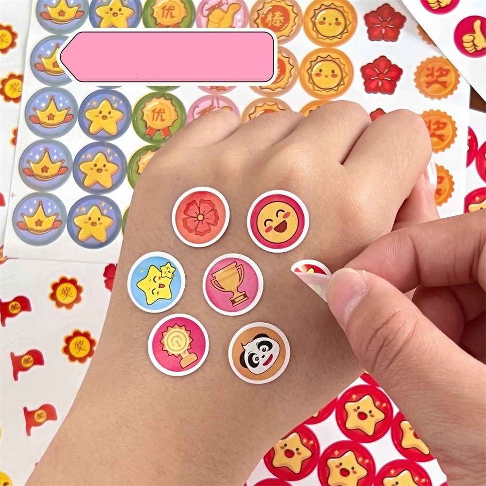 Beloning Stickers Voor Kinderen Ster Kleine Rode Bloem Lof Stickers Cartoon School Leraar Aanmoediging Motiverende Sticker