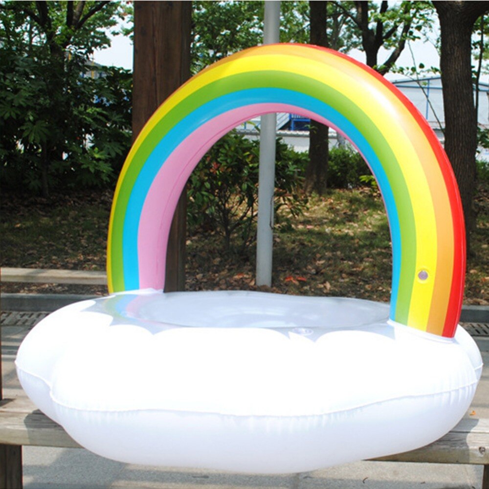 Water Drijvende Rij Speelgoed Opblaasbare Regenboog Wolken Air Matras Vlot Float Dier Mounts Zwembad Speelgoed Strand Kids Adult