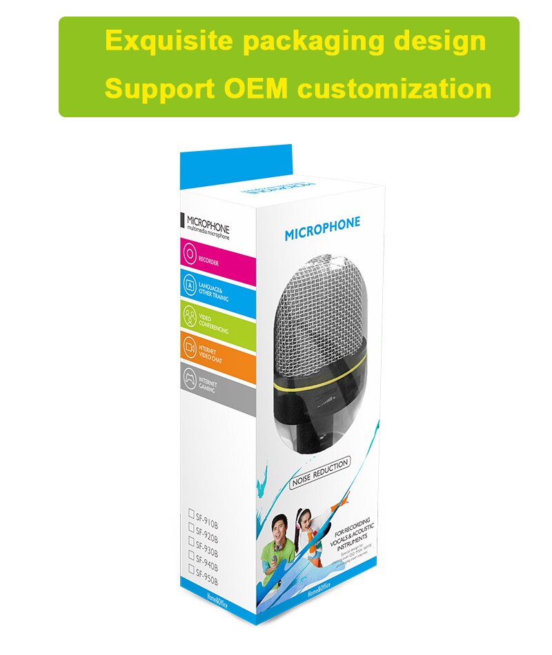 VOXLINK – Microphone de Studio à condensateur, avec support trépied 3.5, SF-920 mm, pour enregistrement sur PC