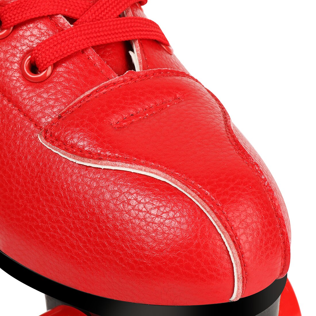 Artificial Leather Roller Skates Red Double Line Skates Women Men Two Line Skate Shoes Patines With PU Flash 4 Wheels Patins