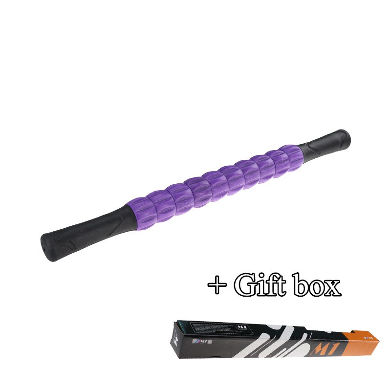 Yoga Massage Stick Leg Back Relaxation PVC Roller Muscle Deep relaxation relieve the pain Yoga Block Gym Fitness Equipment: violet