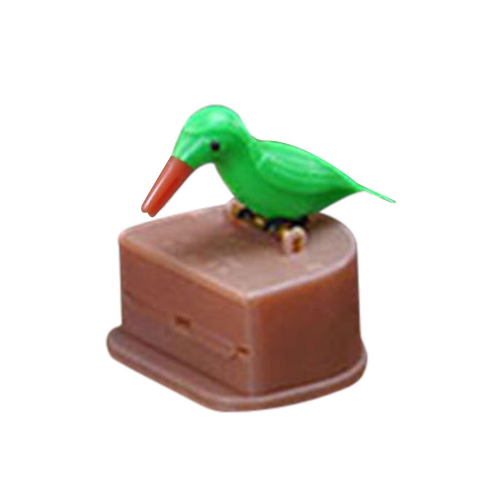 Mignon colibri cure-dents distributeur Gag nettoyage dents matériel automatique oiseau cure-dents boîte: F