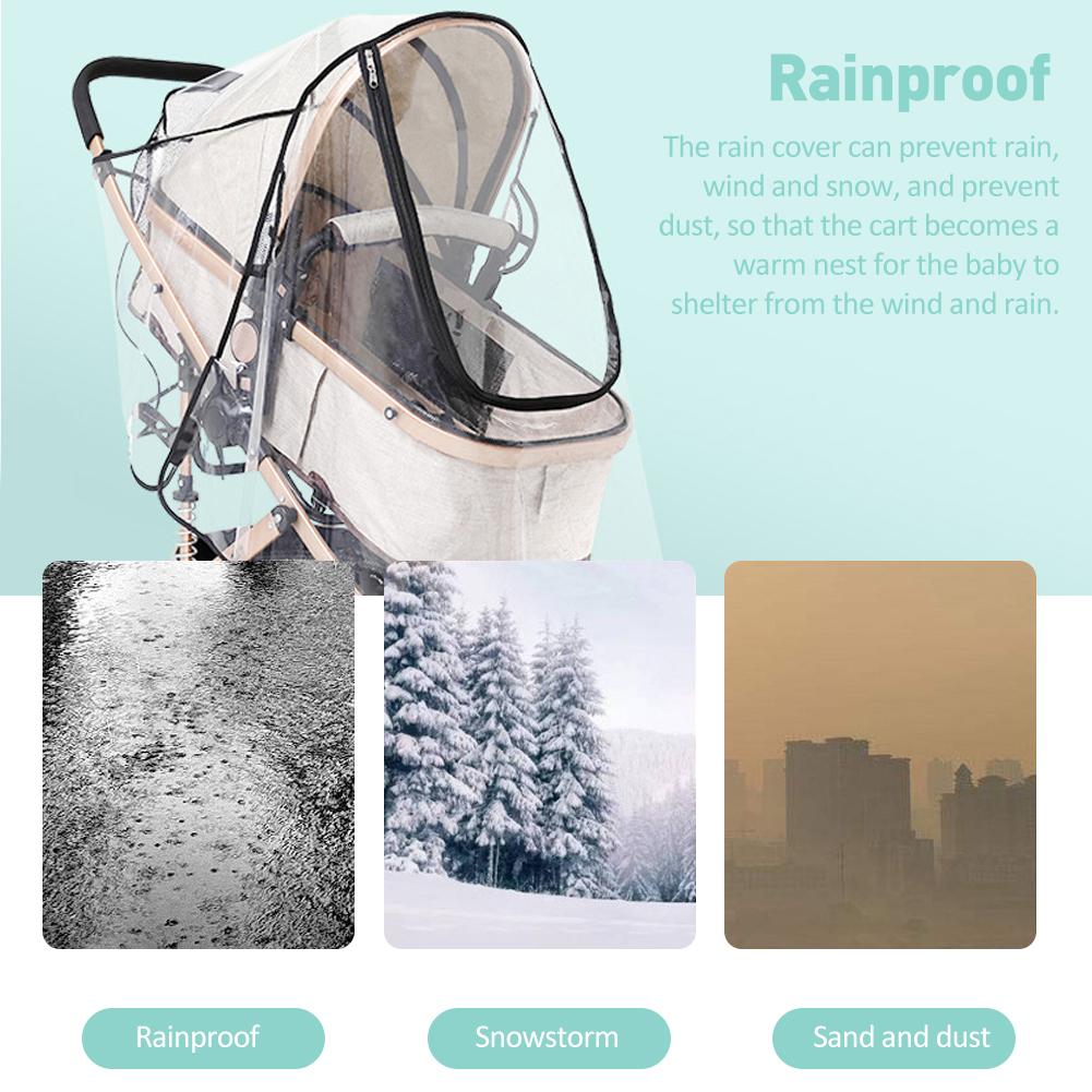 Wandelwagen Accessoires Waterdichte Regenhoes Transparante Wind Dust Shield Rits Open Voor Kinderwagens Kinderwagens Regenjas