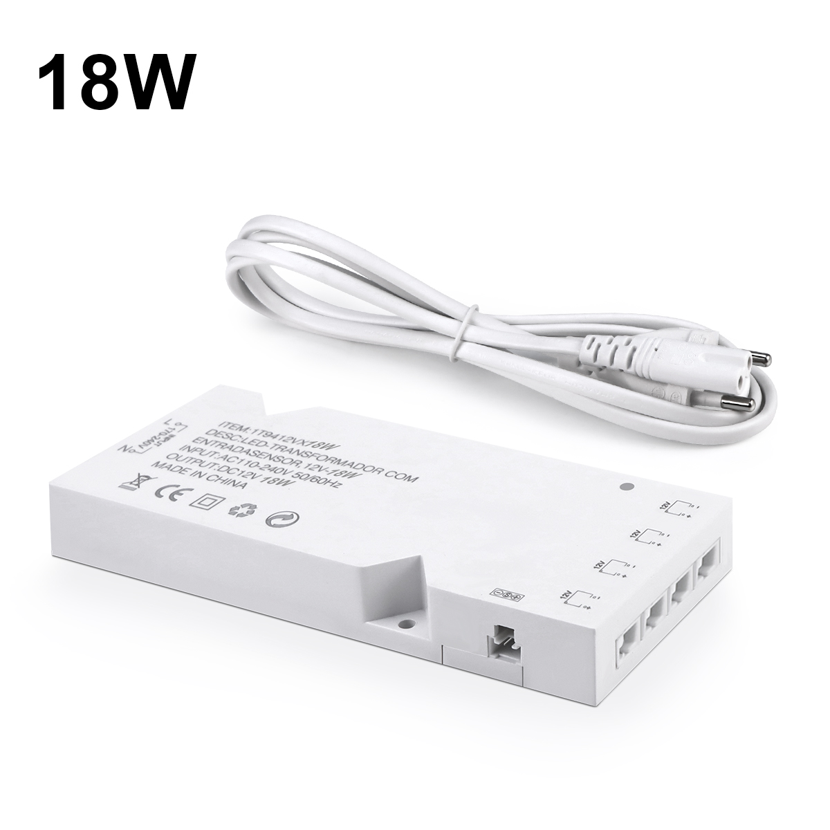 AC110V 220V to DC 12V Lighting Transformer LED Cabinet Light Strip 4/6/10 Dupont Port 18W 24W 36W 60W 100W Power Supply Adapter: Gold / 7.5V