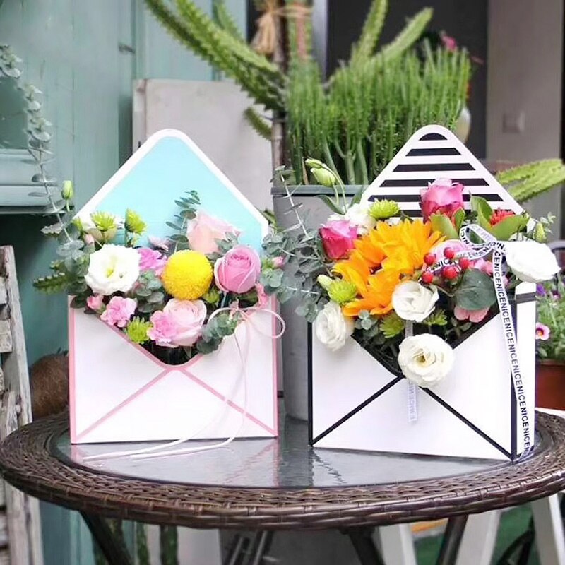 Kuvert blomster emballage boks blomster buket fold indpakning opbevaringsboks romantisk #39 bryllup forlovelsesfest indretning