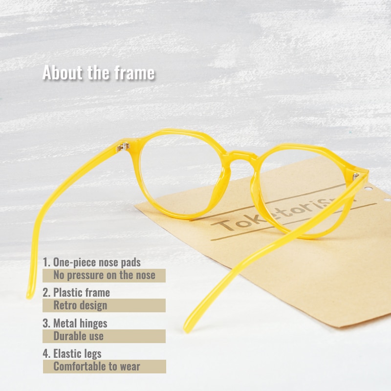 Toketorism montura amarilla a la , gafas sobredimensionadas antiazules para mujer y hombre, gafas bloqueadoras con luz azul