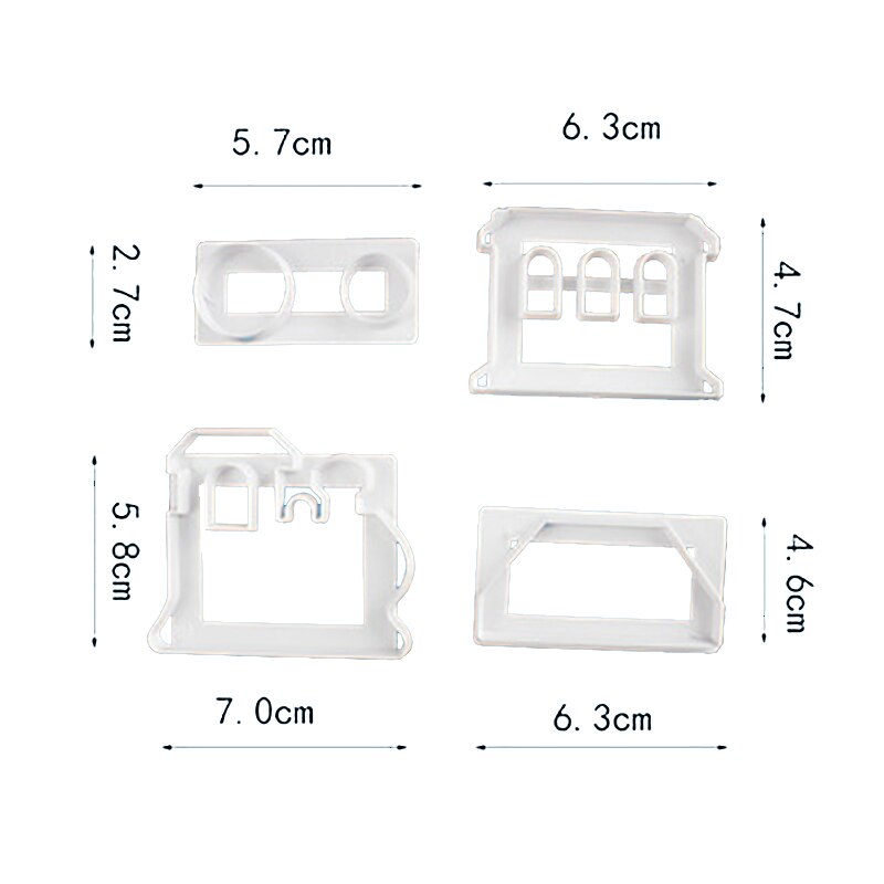 4Pcs Kinderen Trein Bakken Afdrukken Set Transporter Embossing Mold Lente Mold Cookie Fondant Cutters Stamp Keuken Bakken Tools