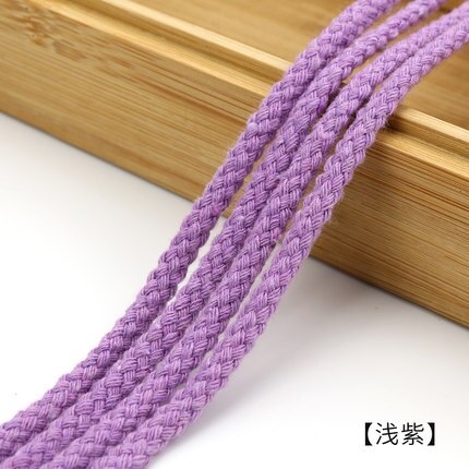 5mm Katoenen Touw Craft Decoratieve Twisted Cord Touw voor Handgemaakte Decoratie DIY Lanyard Ficelles Couleurs Draad Koord 5yards: light purple