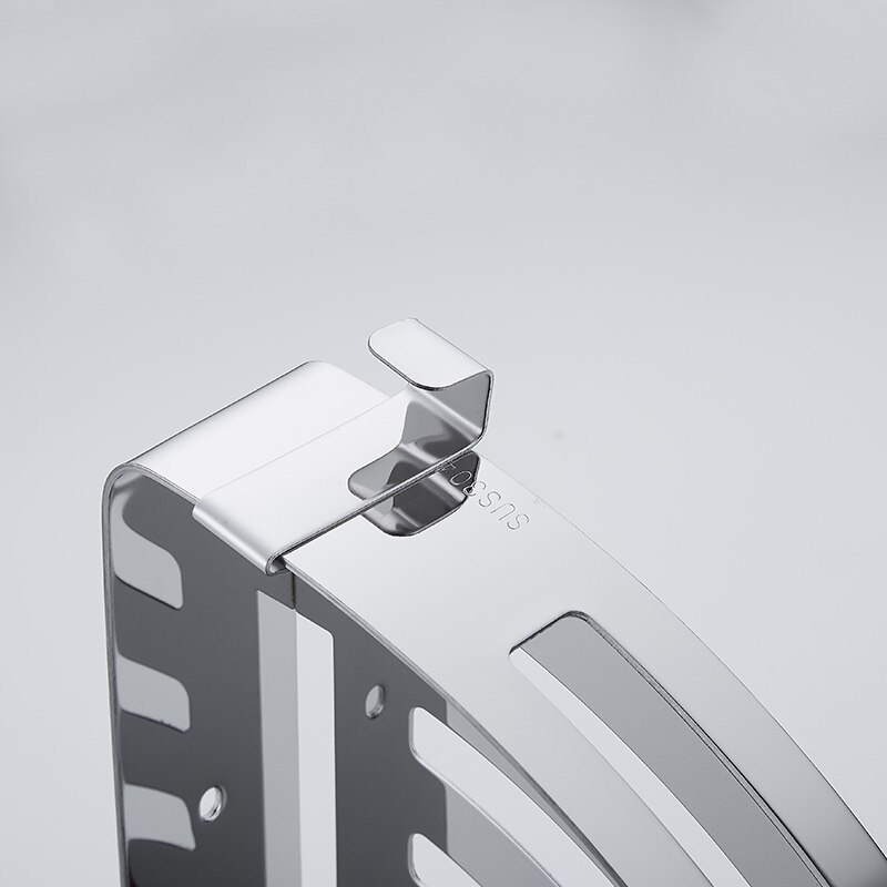 ROVATE Shower Corner Caddy Bathroom Shower Corner Shelf with Two Hooks, Heavy Duty Storage Shelves Triangle Basket