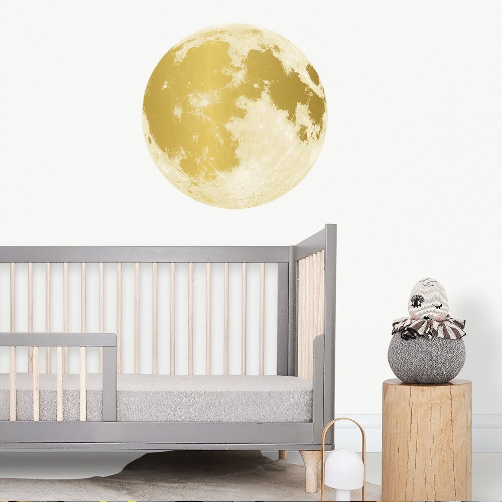 Glødende måne vægklistermærker boligindretning glød i mørket klistermærke vinyl babyrum soveværelse stue dekoration