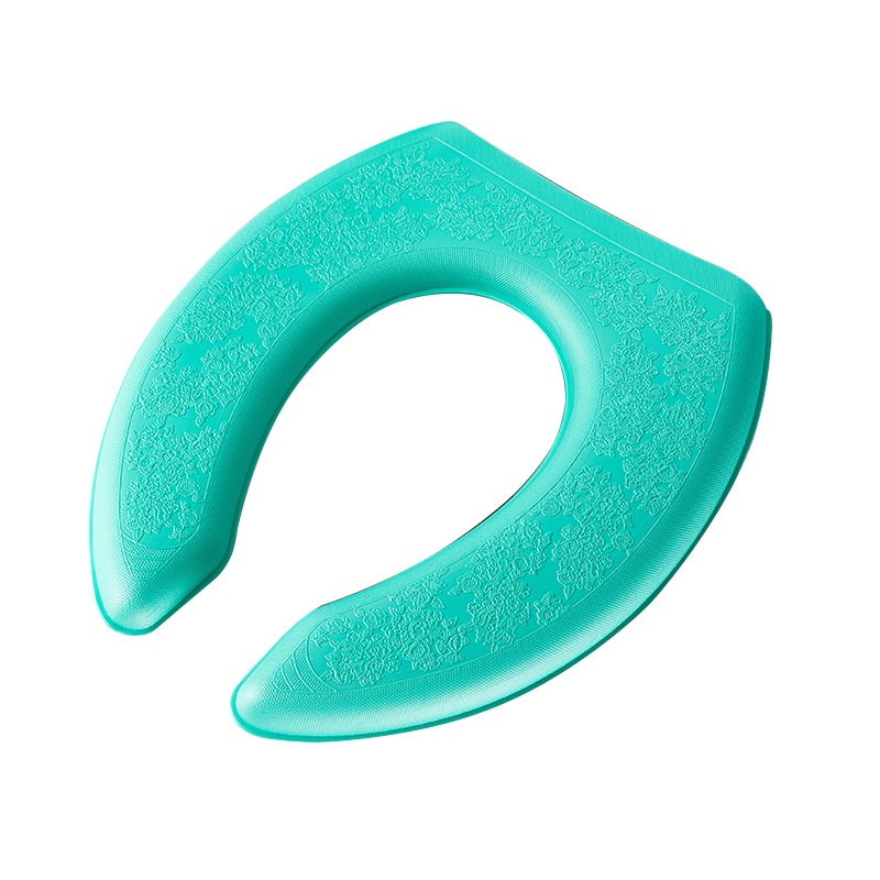 Washable Toilet Seat Cover Waterproof Sticker Foam Toilet Lid Cover Portable Silicone Toilet Cup Covers Bathroom Accessories: Navy Blue