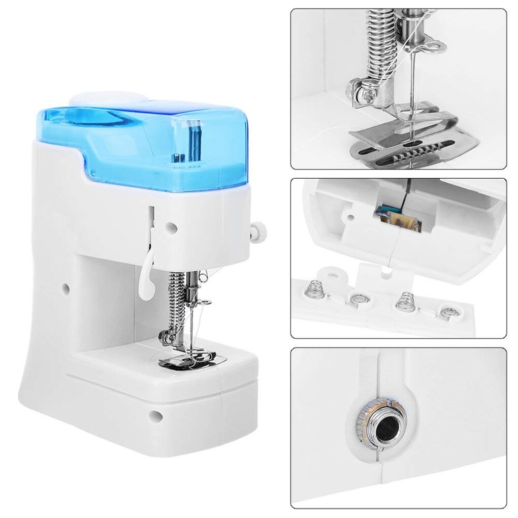 Mini Sewing Machine Portable Electric Fabric Crafting Mending Machine Dual Speed Sewing Tool with Foot Pedal