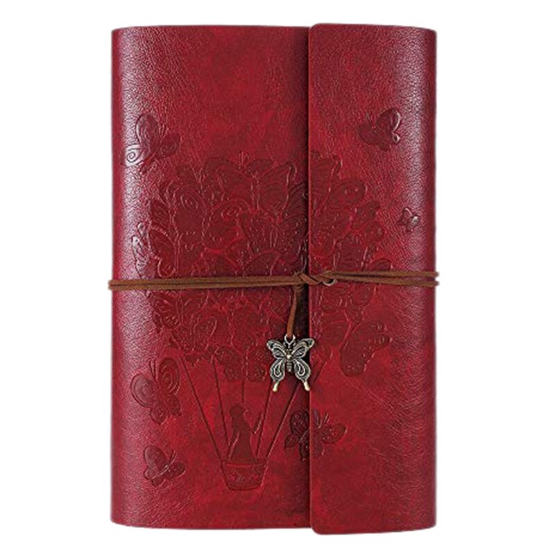 Journal Ruled Refillable Notebook Writing with Spiral Diary Sketchbook: Red A5