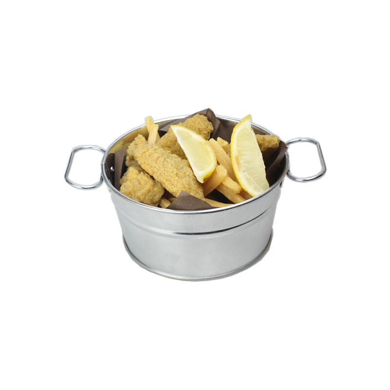 Stainless Steel Fries Barrel Snack Barrel Fried Chicken Barrel Korean Black Western Restaurant Tableware Seafood Barrel