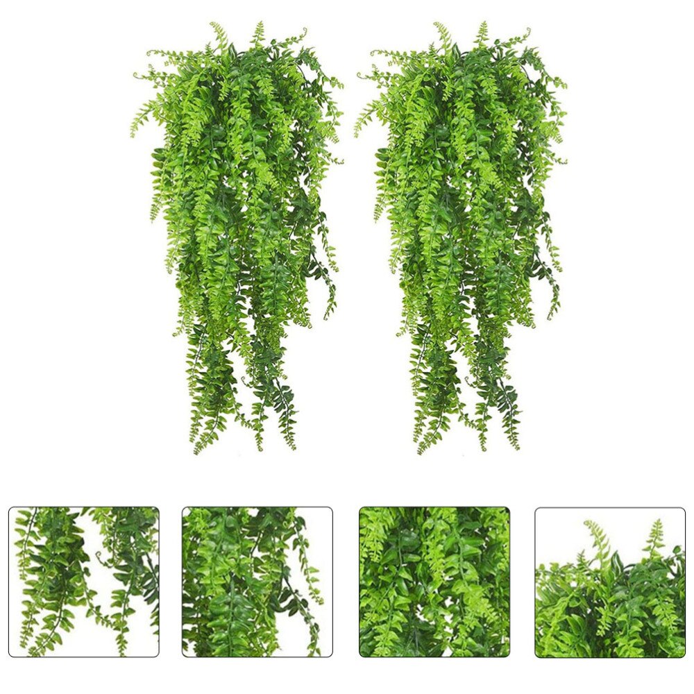 2 Sets Reptiel Raising Doos Plant Vine Simulatie Plant Rotan Plant Decor Groen: Default Title